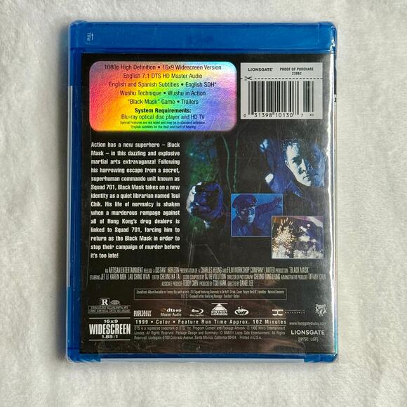 Jet Li – BLACK MASK (1996) – Blu-ray (Lionsgate) – Brand New Sealed – Rare OOP - Picture 2 of 4